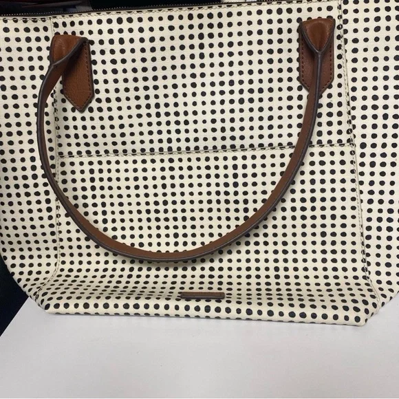 Fossil Brand Tote Bag And Matching Purse Polka Dot Set Bags